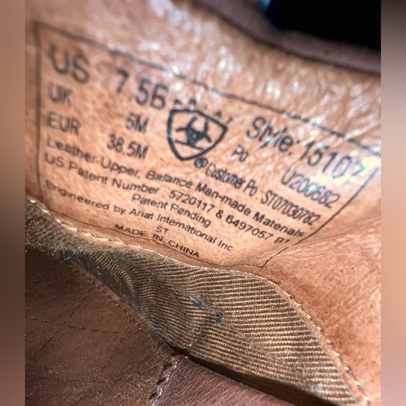 Ariat Womens Westlake Leather Suede Stitched Flower Western Clogs Size 7.5 Brown - Picture 11 of 11